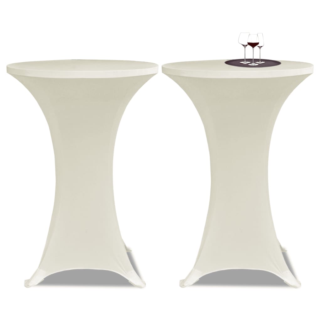 Couvre-table de support Vidaxl Stretch Ø80cm Cream (2 pièces)