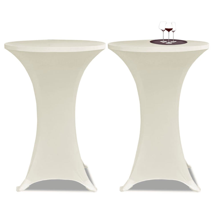 Couvre-table de support Vidaxl Stretch Ø80cm Cream (2 pièces)