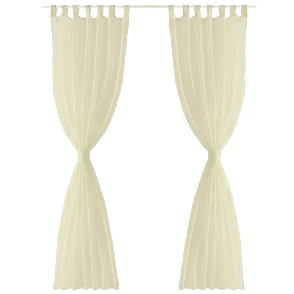 Vidaxl rideaux 2 St Translucent 140x225 cm Crème