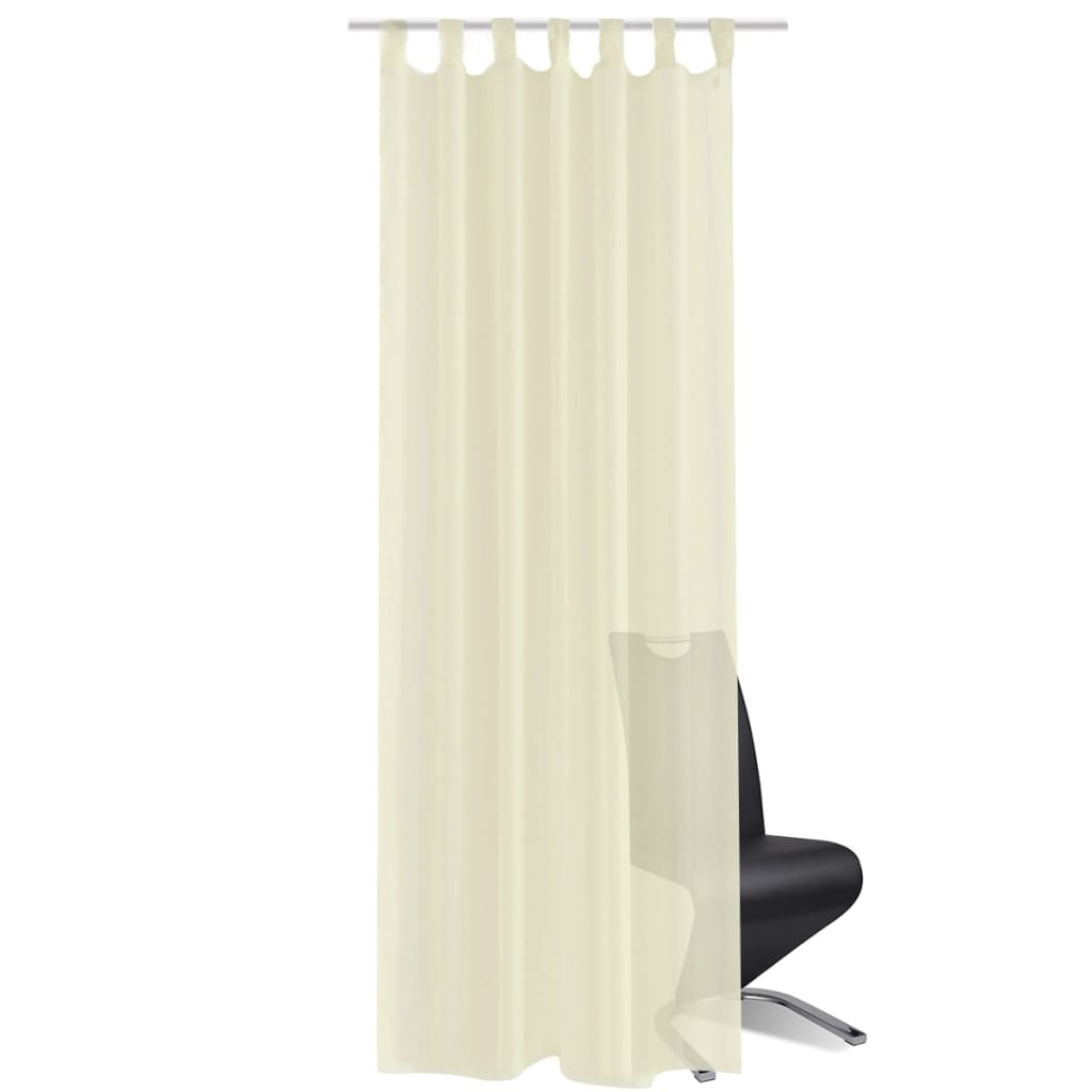 Vidaxl rideaux 2 St Translucent 140x225 cm Crème