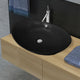 Vidaxl Washingin avec atterrissage en céramique ovale noire 59 x 38,5 cm