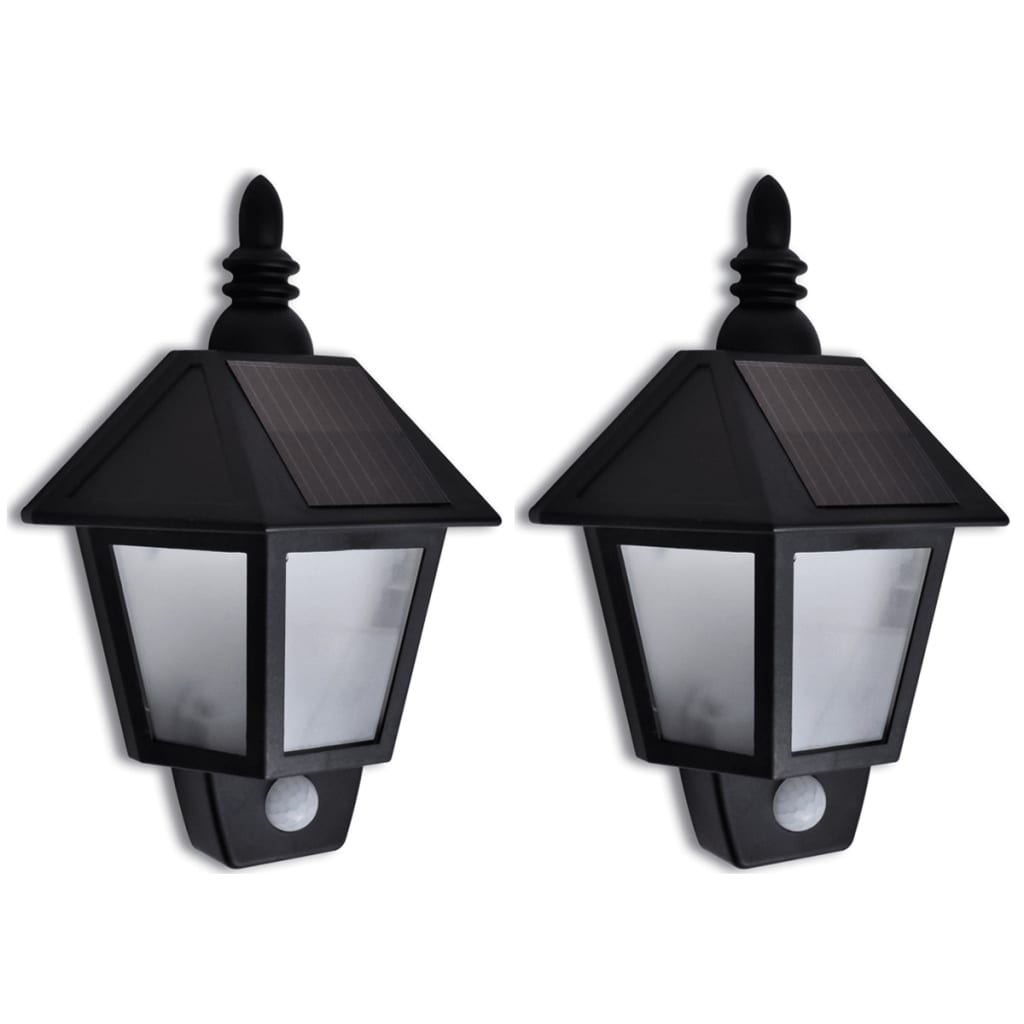 Vidaxl Wall lampe solaire avec capteur affectueux 2 Sts