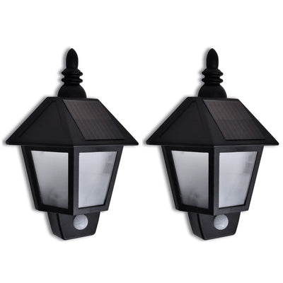 Vidaxl Wall lampe solaire avec capteur affectueux 2 Sts