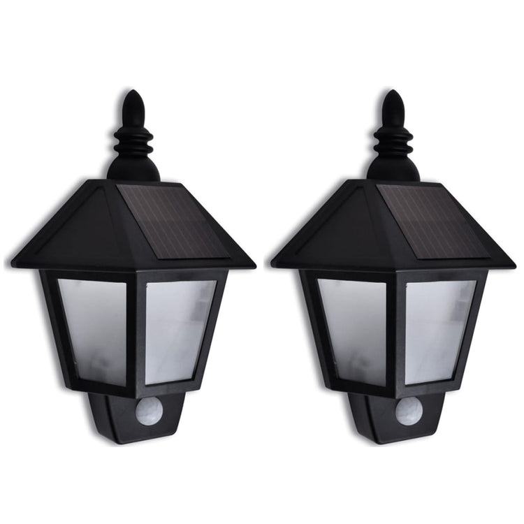 Vidaxl Wall lampe solaire avec capteur affectueux 2 Sts