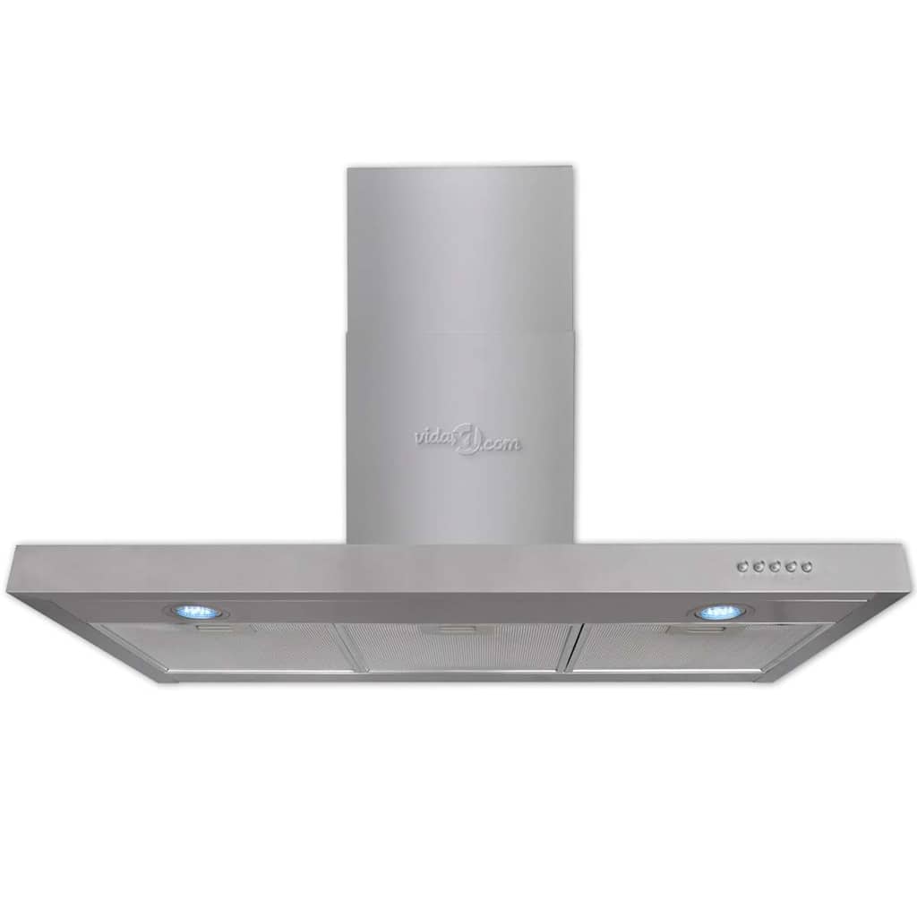 Capeur d'extracteur Vidaxl plat 900 mm en acier inoxydable