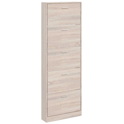 Vidaxl Shoe Cabinet Wood avec 5 compartiments de rangement Look Oak