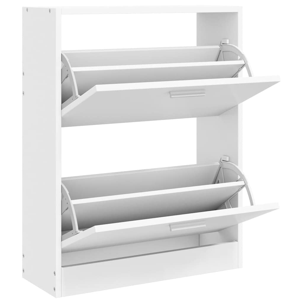 Armoire à chaussures Vidaxl avec 2 compartiments de bois blanc