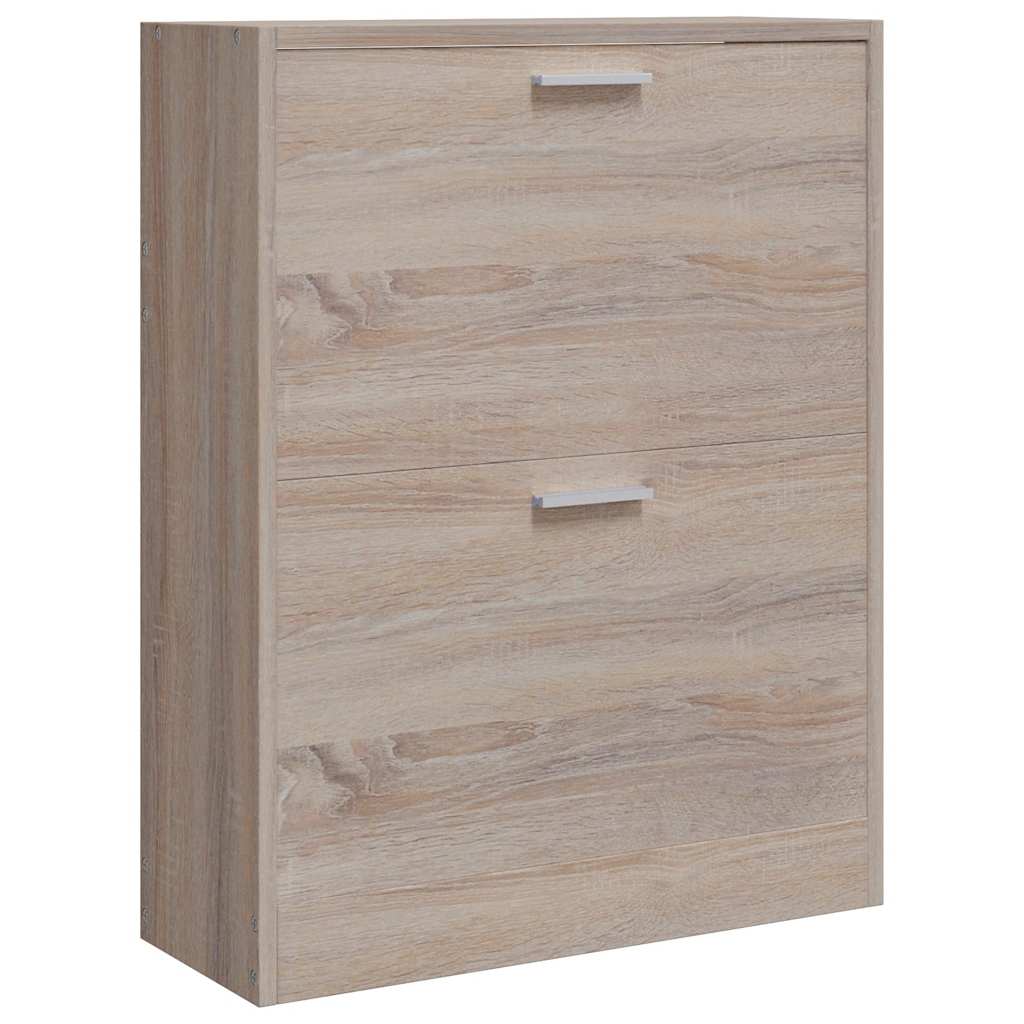 Armoire à chaussures Vidaxl avec 2 compartiments de bois de chêne