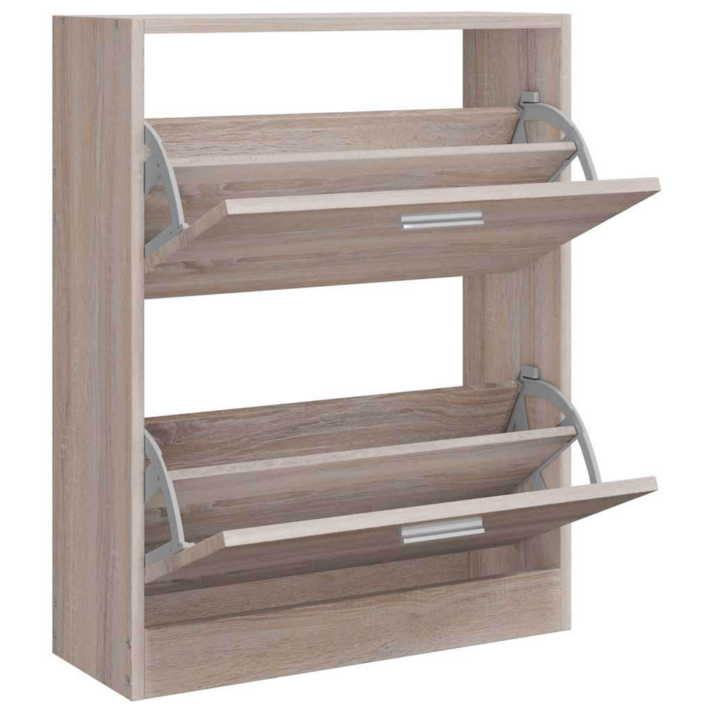 Armoire à chaussures Vidaxl avec 2 compartiments de bois de chêne