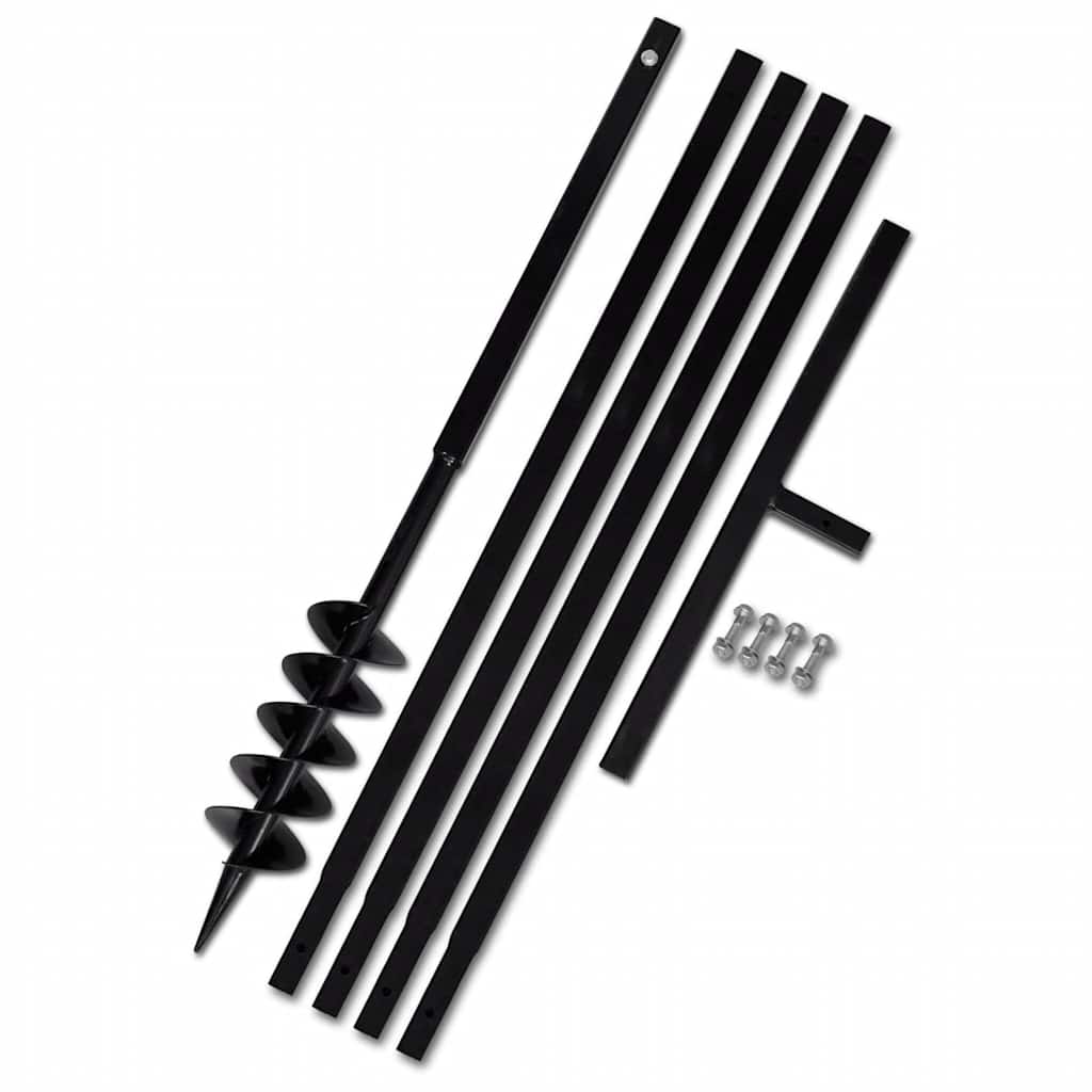 Vidaxl Ground Drill 100 mm avec acier d'extension de 5 m