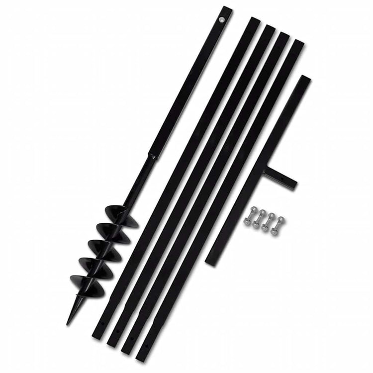 Vidaxl Ground Drill 100 mm avec acier d'extension de 5 m