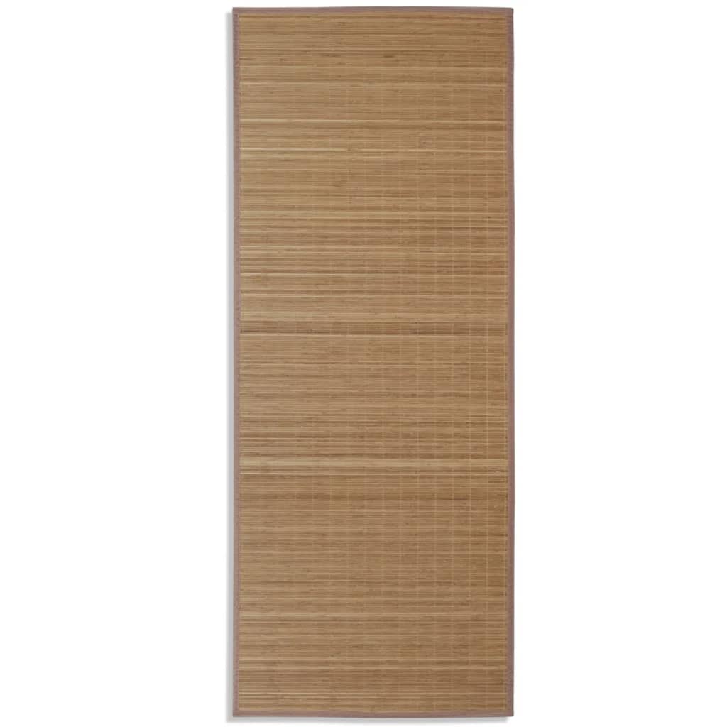 Vidaxl tapis rectangulaire 80x200 cm brun de bambou