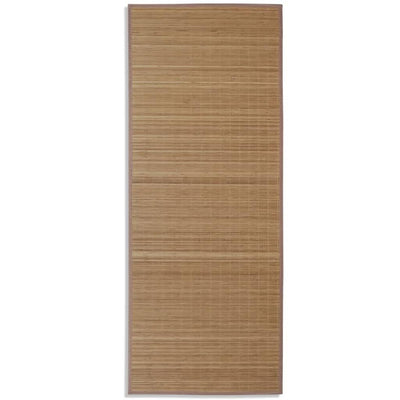 Vidaxl tapis rectangulaire 80x200 cm brun de bambou