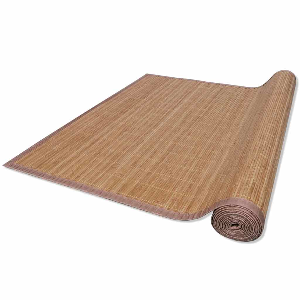 Vidaxl tapis rectangulaire 120x180 cm brun de bambou