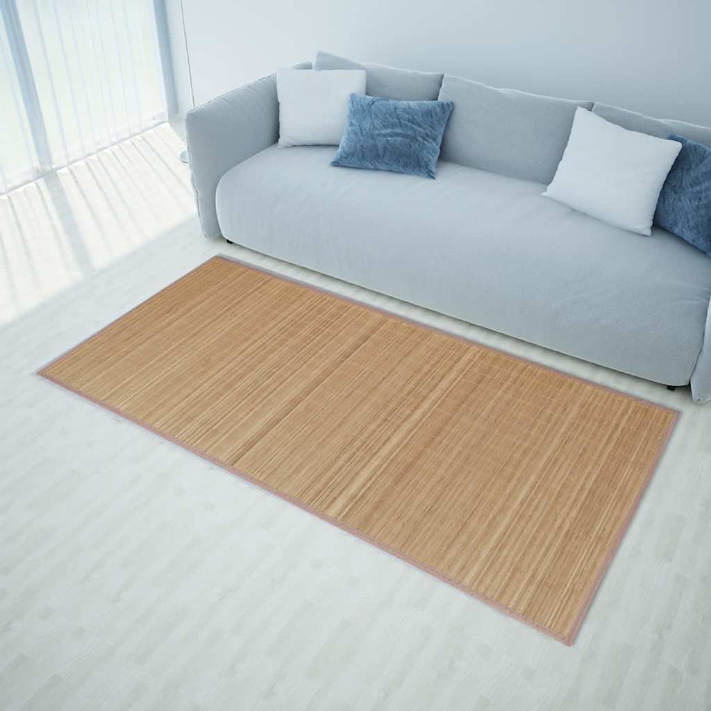 Vidaxl tapis rectangulaire 150x200 cm en brun bambou