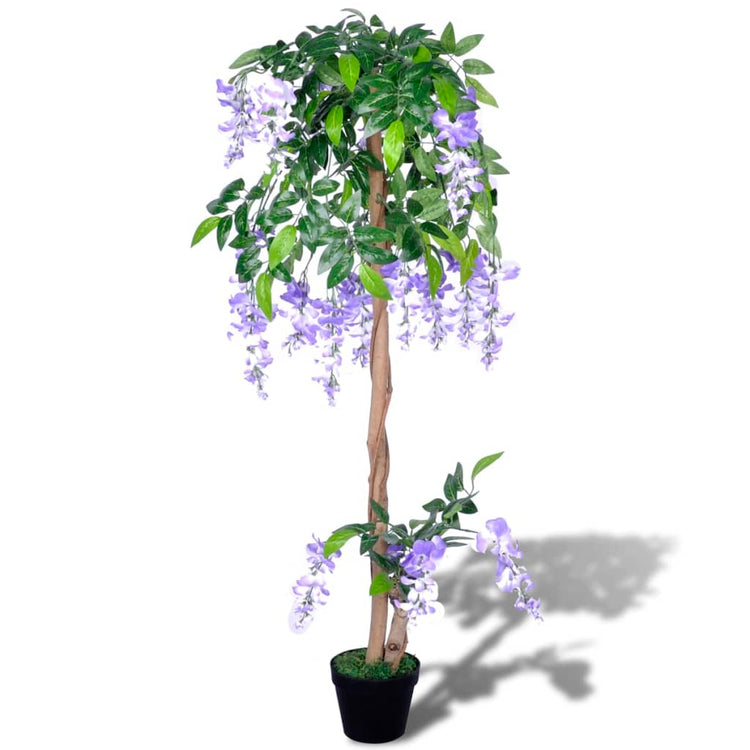 Vidaxl plante artificielle pluie bleue avec pot 120 cm