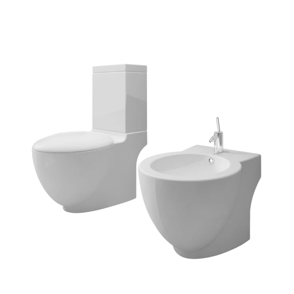 Vidaxl Toilettes Bidet Set Céramique blanc
