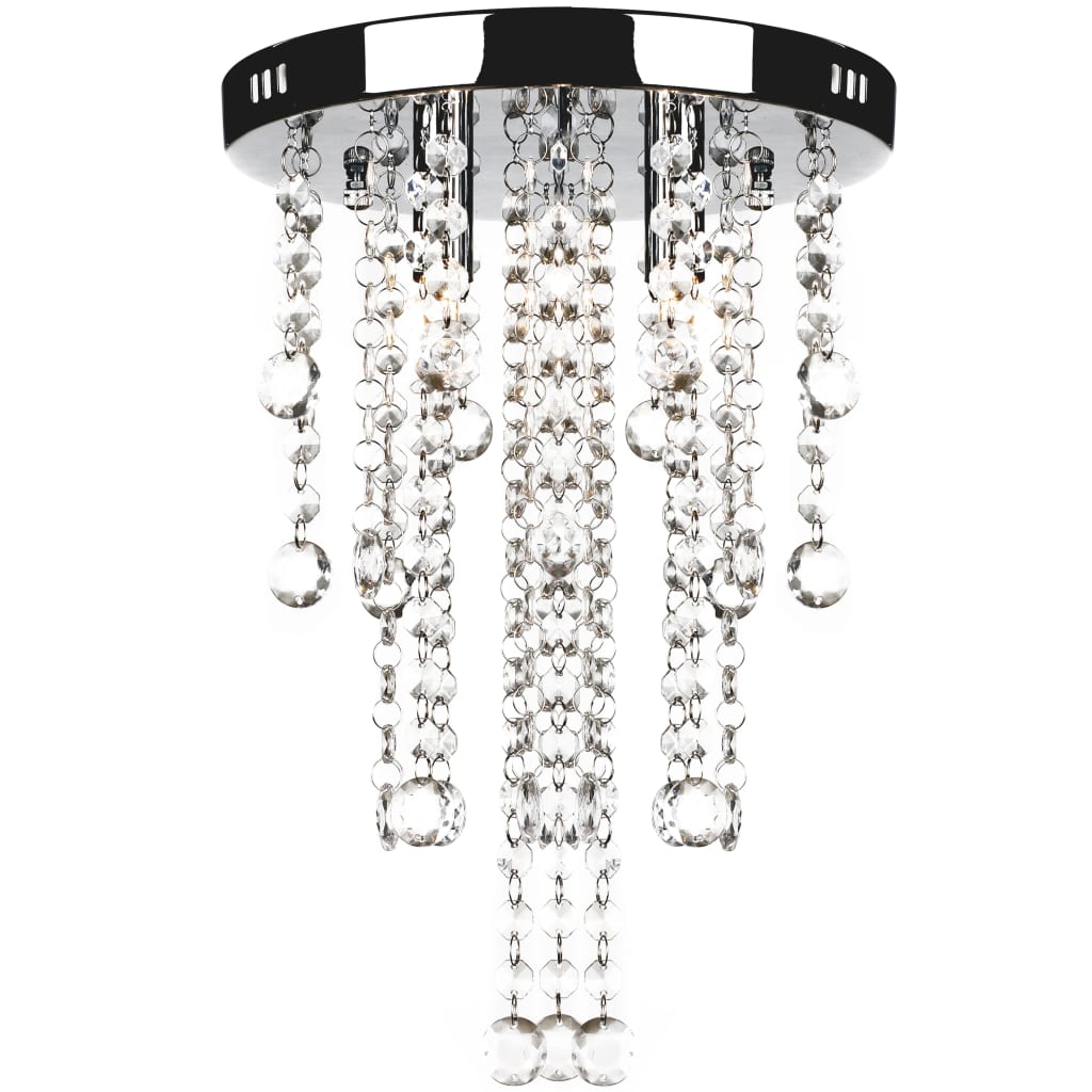 Vidaxl Plafond lampe avec des perles de cristal métal