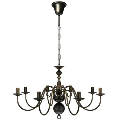 Vidaxl Chandelier Black Metal 8 x E14 Lampes