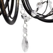 Vidaxl Chandelier Art Nouveau Perles de cristal métallique 3 ampoules noires - afbeelding 2