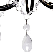 Vidaxl Chandelier Art Nouveau Perles de cristal métallique 3 ampoules noires - afbeelding 3