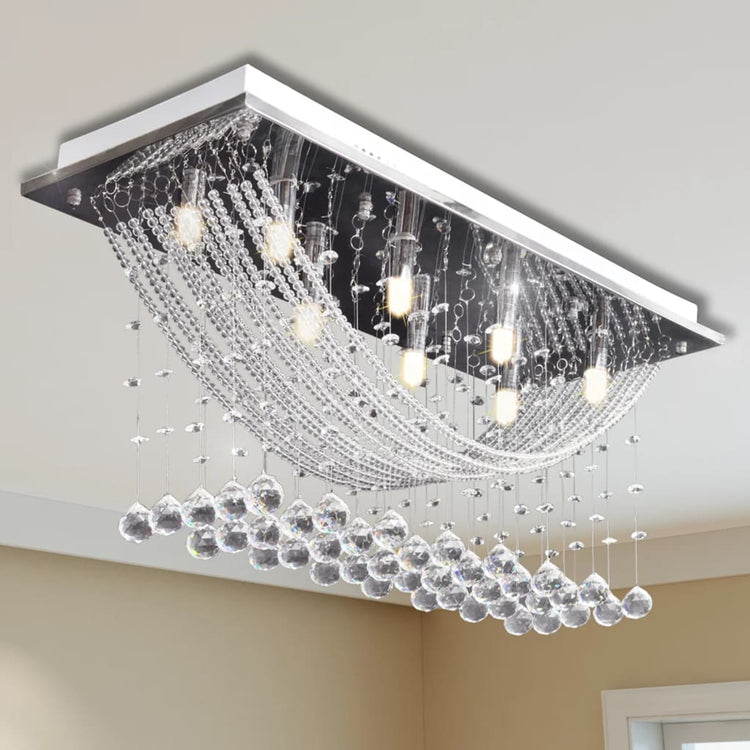 Vidaxl plafond avec verre scintillant de perles de cristal 8xg9 29 cm