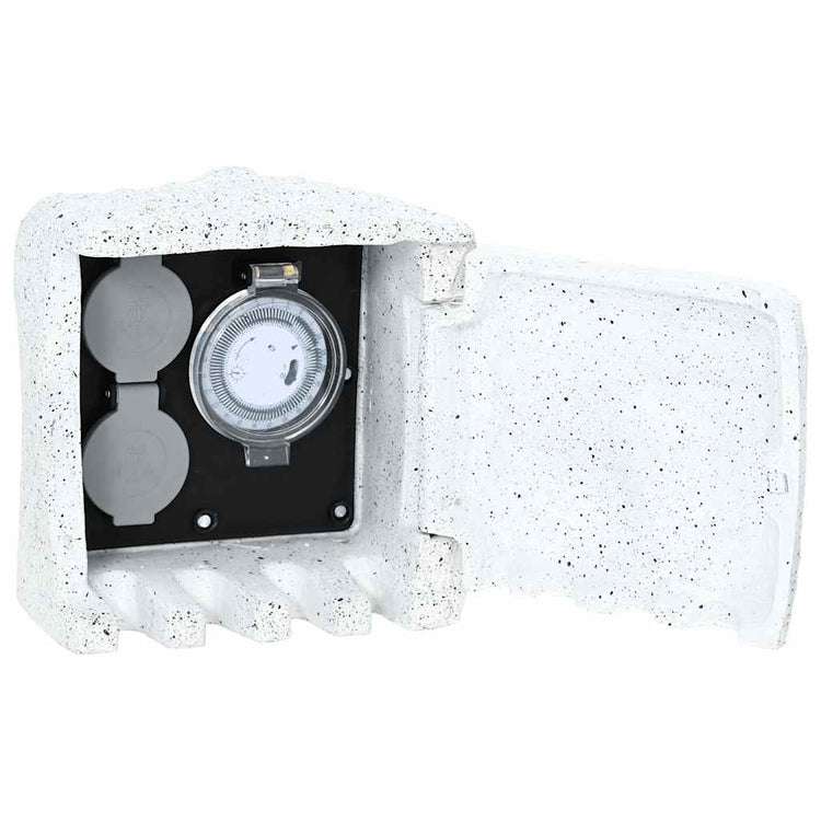 Vidaxl Garden Stop Contact with Time Switch Stone artificiel