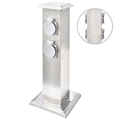 Vidaxl BuitenstopContact sur la colonne en acier inoxydable