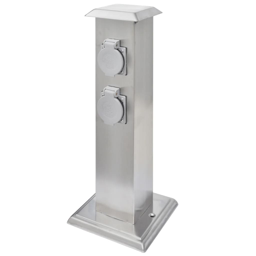 Vidaxl BuitenstopContact sur la colonne en acier inoxydable