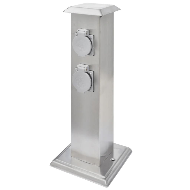 Vidaxl BuitenstopContact sur la colonne en acier inoxydable