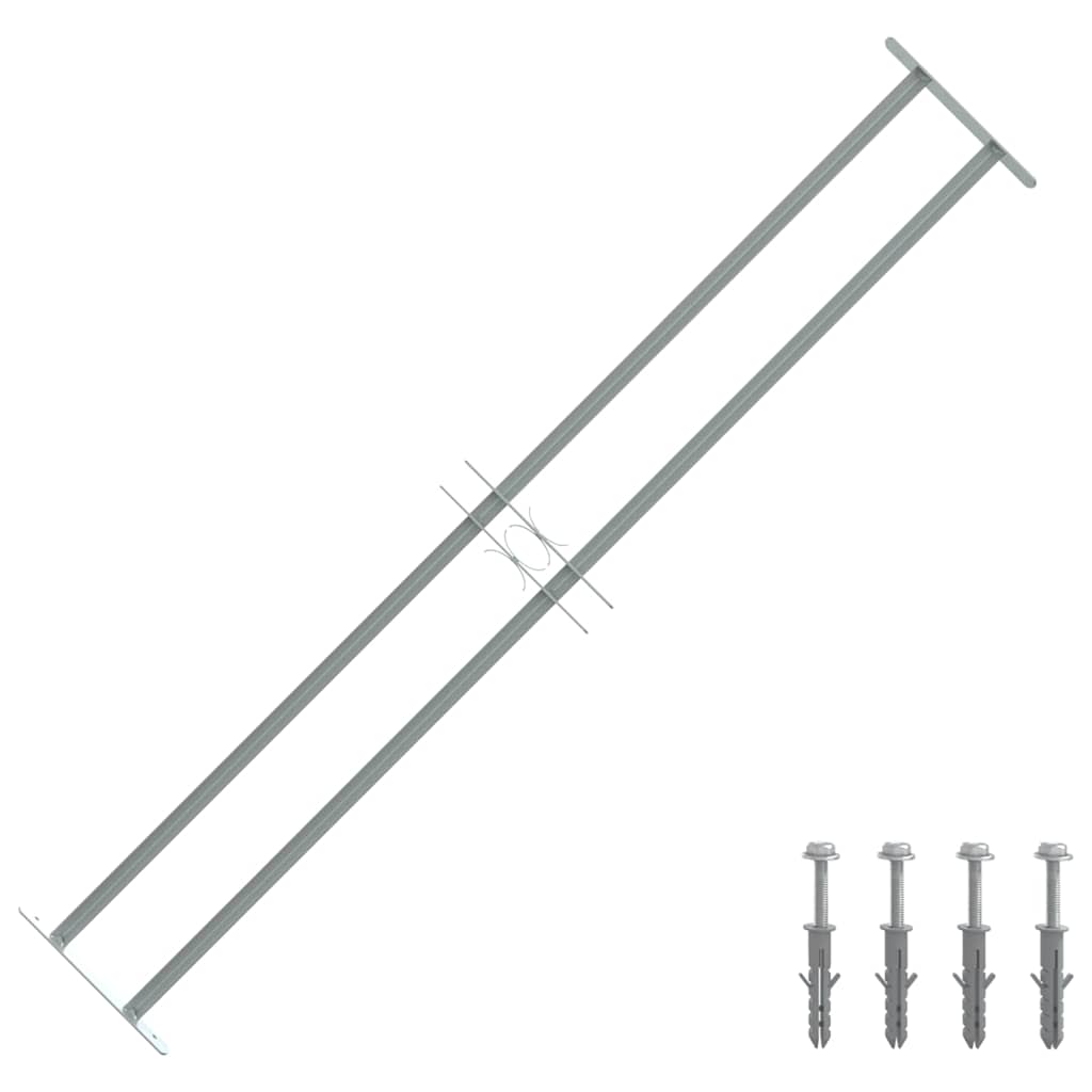 Protection de la fenêtre Vidaxl réglable avec 2 RODS CROSS-RODS 1000-1500 mm