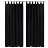 Vidaxl Micro-satin rideaux avec anneaux 140 x 225 cm 2 pièces (noir)