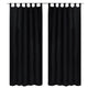 Vidaxl Micro-satin rideaux avec anneaux 140 x 245 cm 2 pièces (noir)