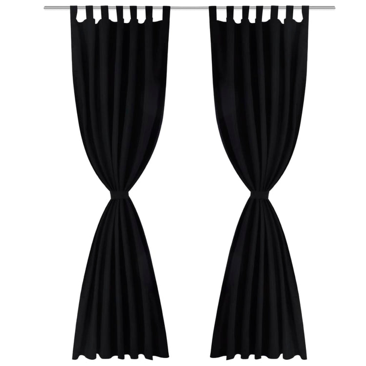 Vidaxl Micro-satin rideaux avec anneaux 140 x 245 cm 2 pièces (noir)