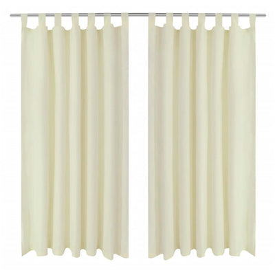 Vidaxl Micro-satin rideaux avec anneaux 140 x 245 cm 2 pièces (crème)