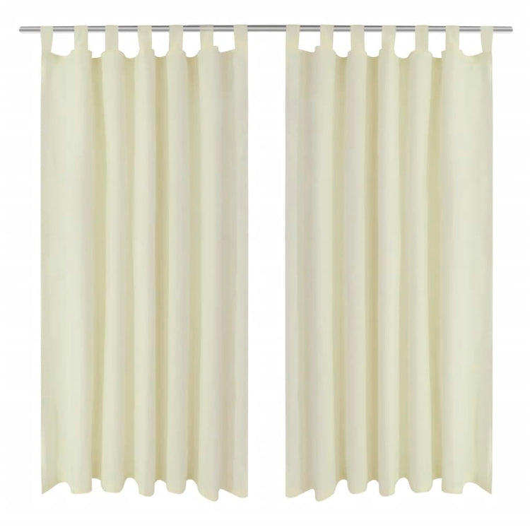 Vidaxl Micro-satin rideaux avec anneaux 140 x 245 cm 2 pièces (crème)