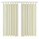 Vidaxl Micro-satin rideaux avec anneaux 140 x 245 cm 2 pièces (crème)