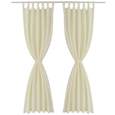 Vidaxl Micro-satin rideaux avec anneaux 140 x 245 cm 2 pièces (crème)