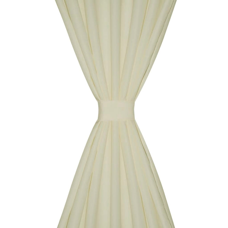Vidaxl Micro-satin rideaux avec anneaux 140 x 245 cm 2 pièces (crème)
