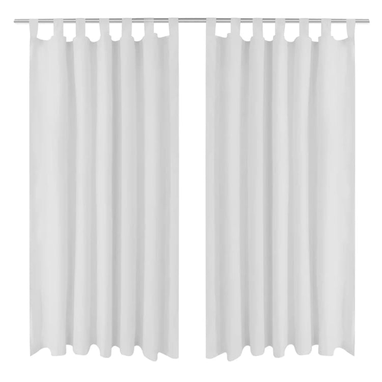 Vidaxl Micro-satin rideaux avec anneaux 140 x 175 cm 2 pièces (crème)