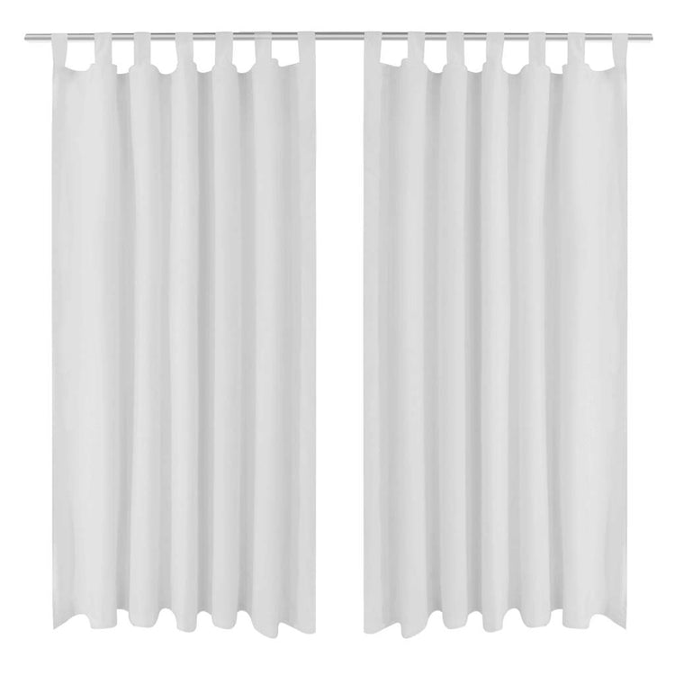Vidaxl rideaux micro-satin avec anneaux 140 x 175 cm 2 pièces (crème)