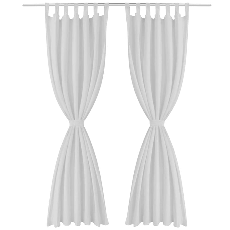 Vidaxl rideaux micro-satin avec anneaux 140 x 175 cm 2 pièces (crème)
