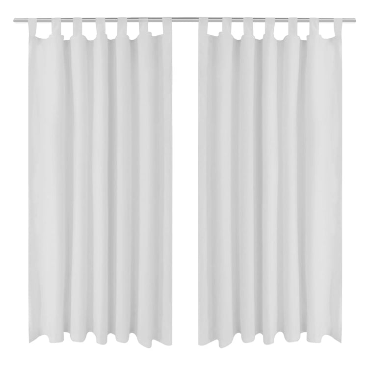 Vidaxl Micro-satin rideaux avec anneaux 140 x 225 cm 2 pièces (blanc)