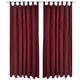 Vidaxl Micro-satin rideaux avec anneaux 140 x 175 cm 2 pièces (rouge à vin)
