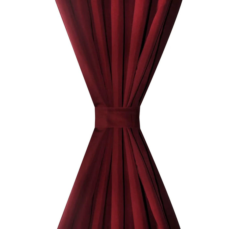 Vidaxl Micro-satin rideaux avec anneaux 140 x 225 cm 2 pièces (rouge à vin)