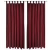 Vidaxl Micro-satin rideaux avec anneaux 140 x 245 cm 2 pièces (rouge à vin)