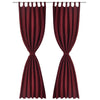 Vidaxl Micro-satin rideaux avec anneaux 140 x 245 cm 2 pièces (rouge à vin)