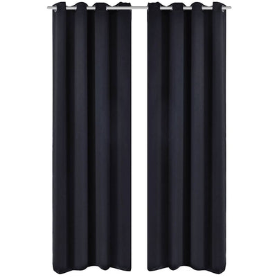 Rideaux vidaxl avec anneaux métalliques 135 x 245 cm 2 pièces (noir)