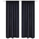 Rideaux vidaxl avec des emplacements 135 x 245 cm noirs 2 sts
