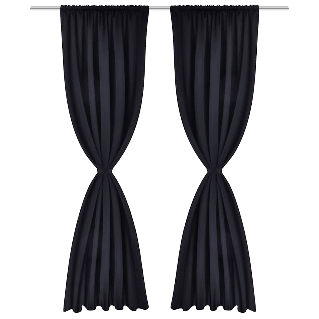 Rideaux vidaxl avec des emplacements 135 x 245 cm noirs 2 sts